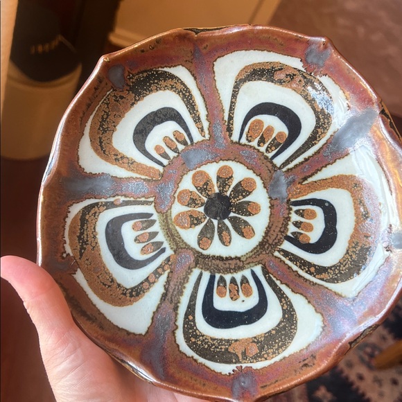 Vintage Ken Edwards Tonala Lotus Pattern Plate. Made in Mexico. - Picture 7 of 9